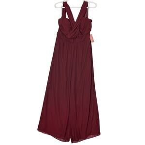 Birdy Grey NEW Gigi Convertible Jumpsuit Burgundy Women's XXL Bridesmaid Formal